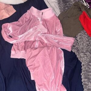 SHEIN Soft Pink Velour Set
